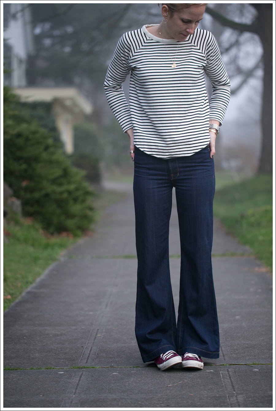 Blog Zara Striped Sweatshirt J Brand Wide Leg Pink Convserse-2