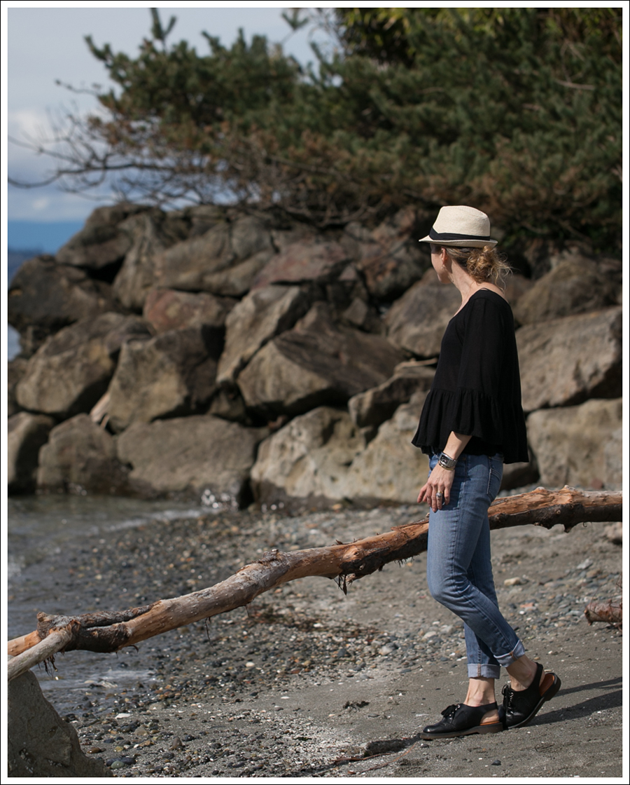 Blog HM Hats Free People Black Peplum Top Joes Jeans Chelsea Open Back Dr Martens-2