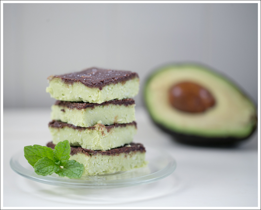 Blog Paleo Vegetarian No Bake Avocado Chocolate Mint Bars-2