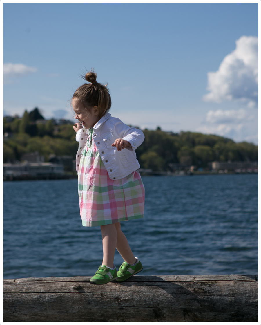 Blog GapKids White Denim Jacket Janie and Jack Plaid Dress Green Saucony Toddler Shoes-12