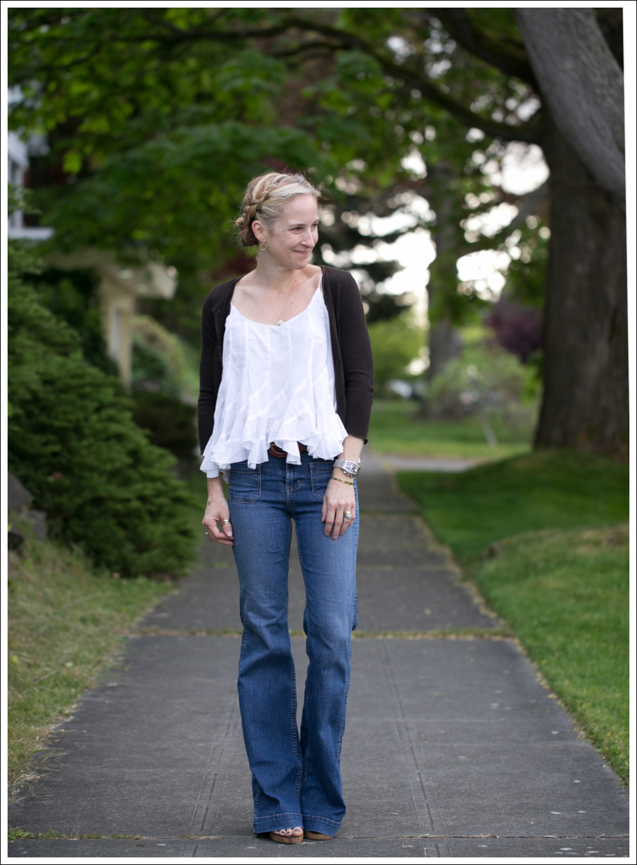 Blog Velvet Cashmere Cardi Ana Nonza Top J Brand Bette High Waist Flare Jeans-1