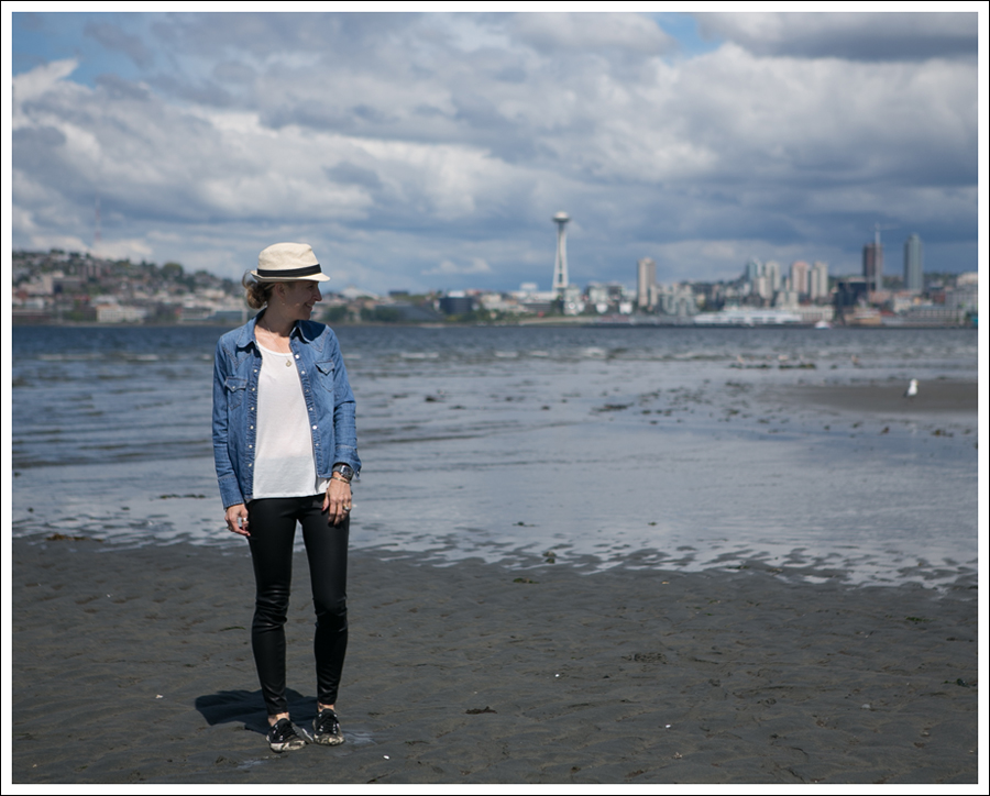 Blog HM Fedora Gap Denim Shirt Corner Shop Tee Blank NYC Vegan Leather Leggings Black Superga-1