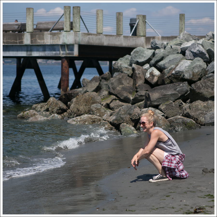 Blog HM Gray Muscle Tee DL1961 Lola Cut Off Shorts in Lennox Panhandle Slim Vintage Plaid Button Down Black Converse-6