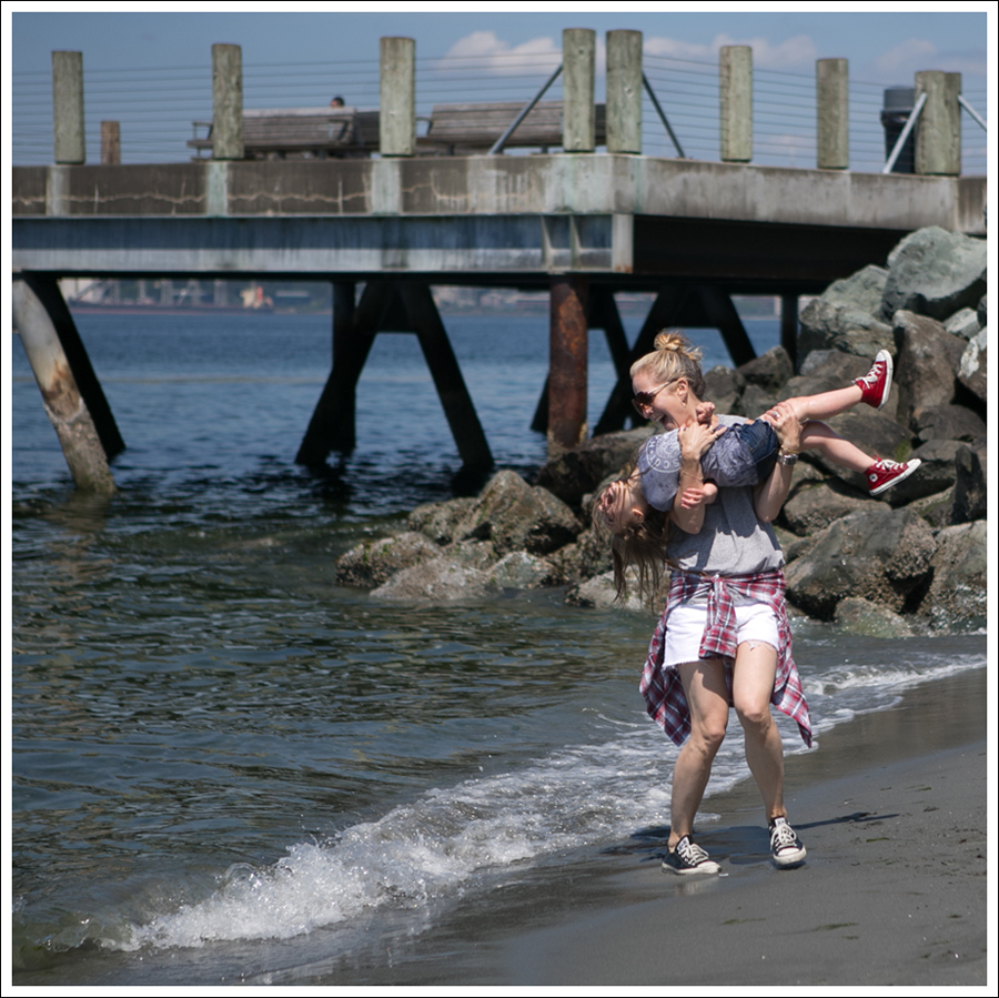 Blog HM Gray Muscle Tee DL1961 Lola Cut Off Shorts in Lennox Panhandle Slim Vintage Plaid Button Down Black Converse-8