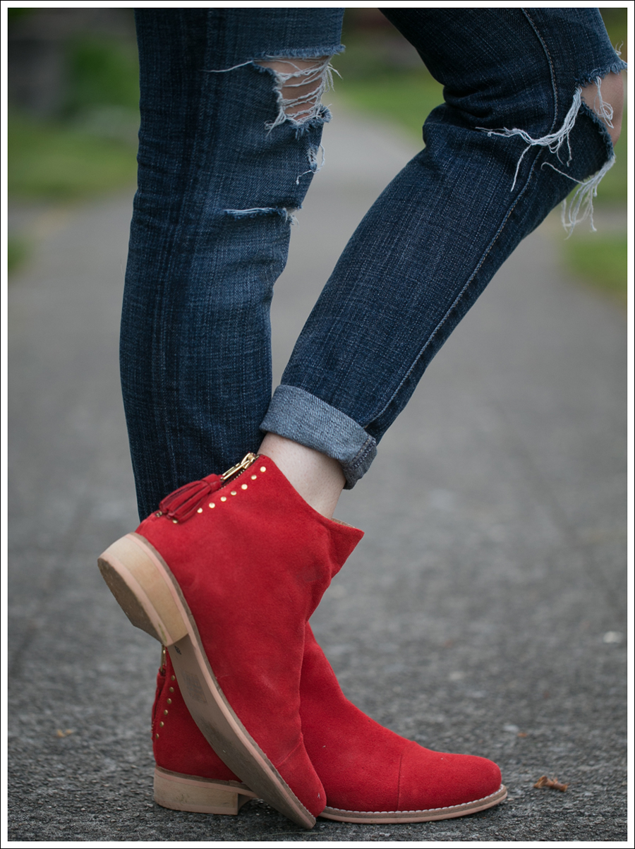 Blog Joie Nancy Peasant Blouse Current Elliott Destroyed Skinny Red Matisse Peyton Boots-2