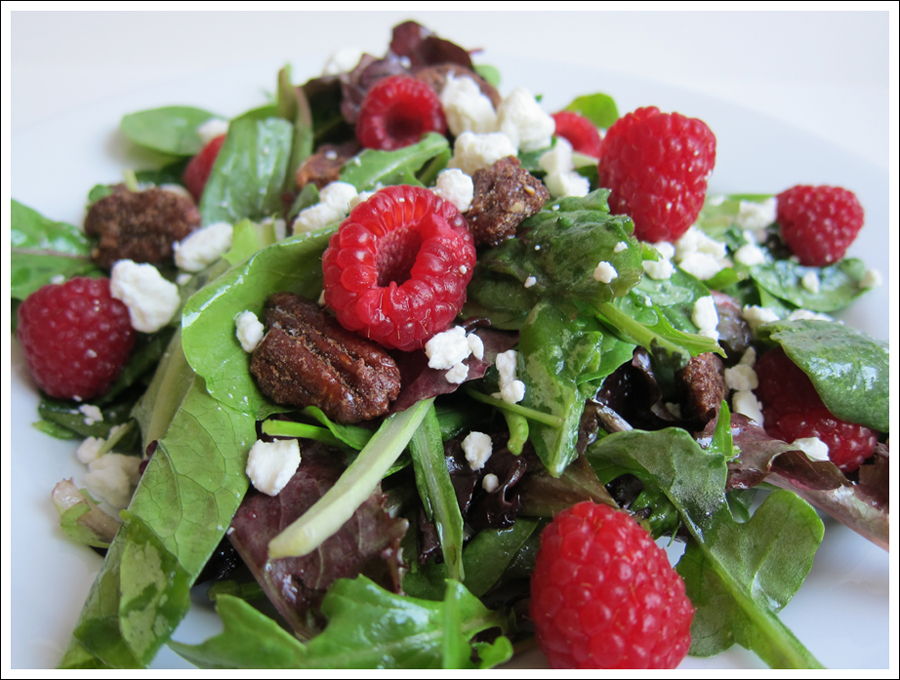 Blog salad with berries nuts goat cheese