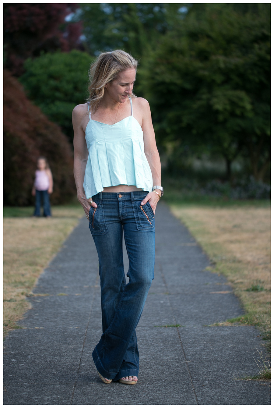 Blog Zara Mint Crop Tank 7FAM Dojo Wide Leg Flare Banana Republic Espadrilles-3