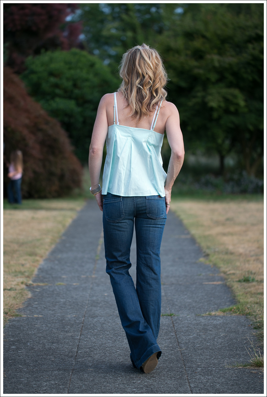 Blog Zara Mint Crop Tank 7FAM Dojo Wide Leg Flare Banana Republic Espadrilles-4