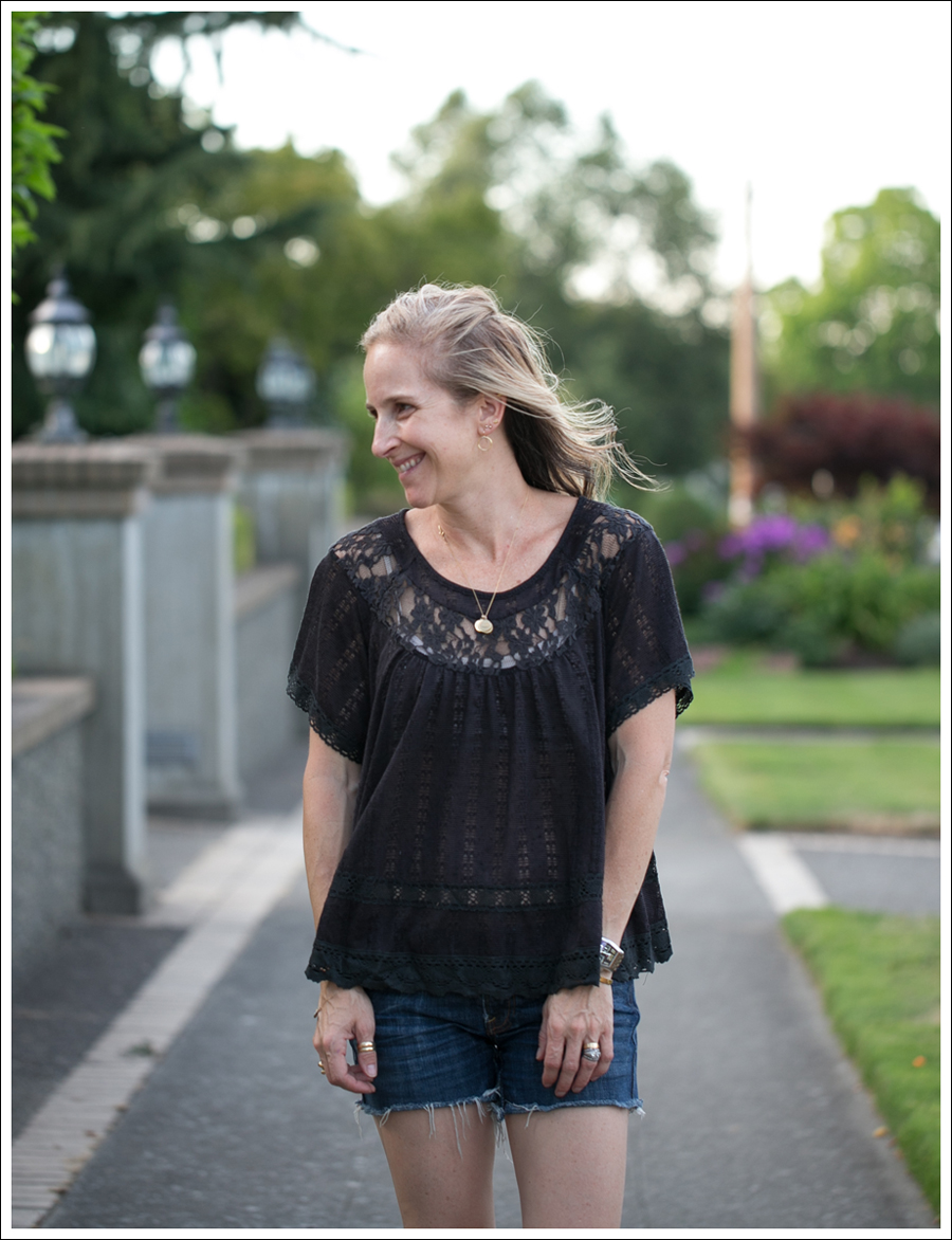 Blog Free People Dandelion Lace Pointelle Top COH DIY Cutoffs ShoeMint Christie Espadrilles-3