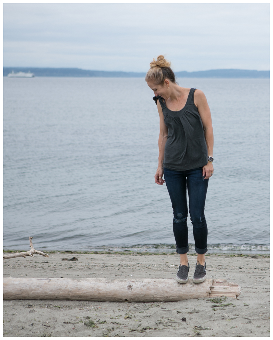 Blog Rachel Pally Gray Swing Tank DL1961 Amanda Skinny Seville Gray Checkered Vans-1