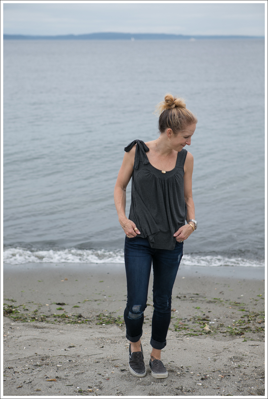 Blog Rachel Pally Gray Swing Tank DL1961 Amanda Skinny Seville Gray Checkered Vans-2