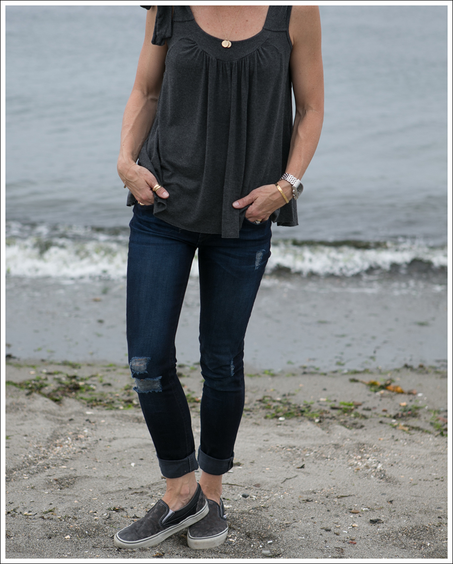 Blog Rachel Pally Gray Swing Tank DL1961 Amanda Skinny Seville Gray Checkered Vans-3