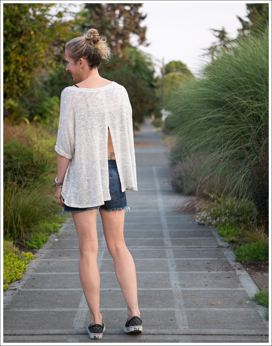 Blog Basil Hearts Lola Split Back Sweater DL1961 Lola Cut Offs Gray Checkered Vans-3