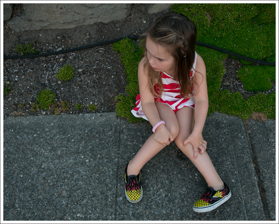 Blog HM Red Striped Dress Fire Checked Vans-10