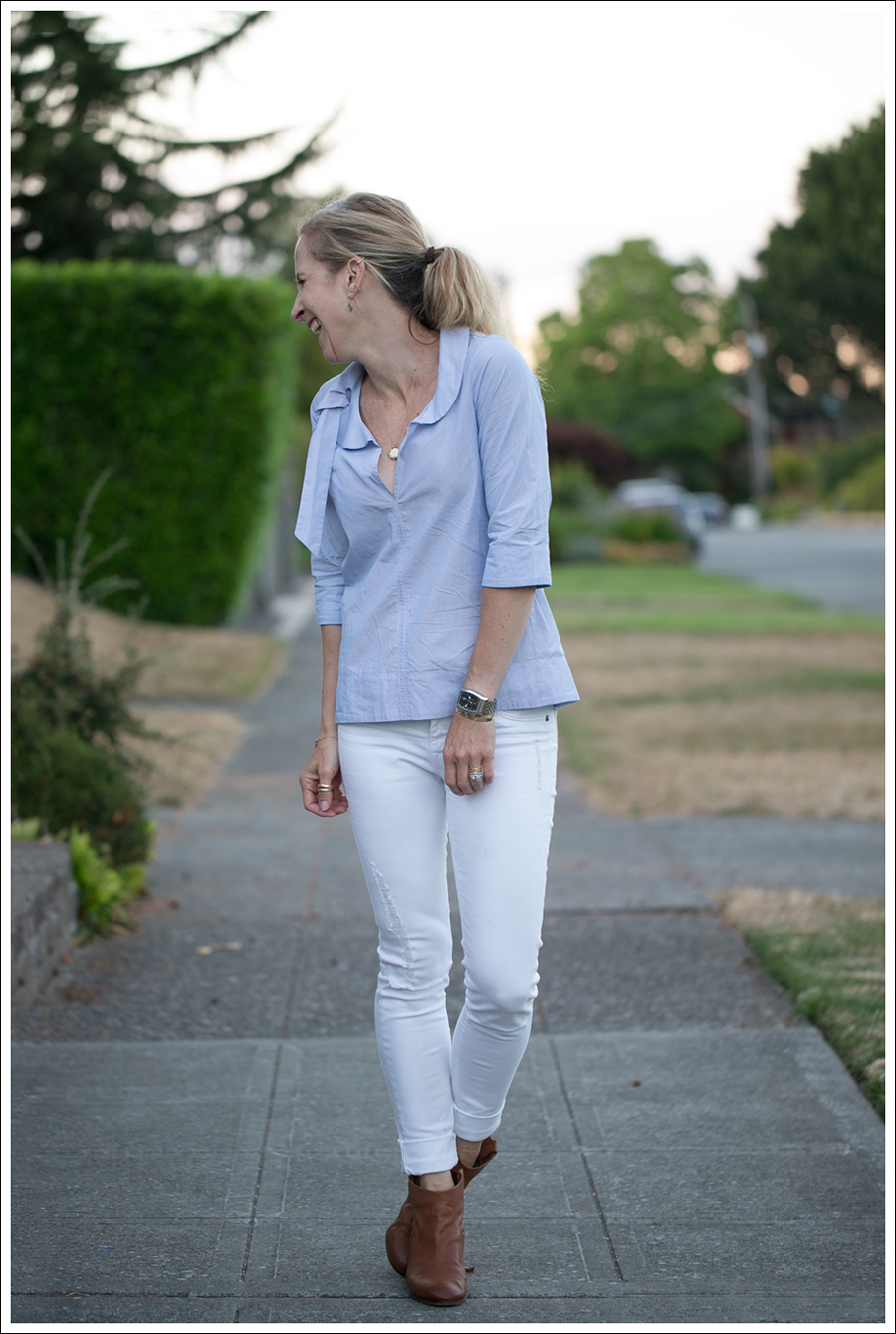 Blog Uniqlo Pinstripe Top DL1961 Amanda Sam Edelman Lisle Booties-3