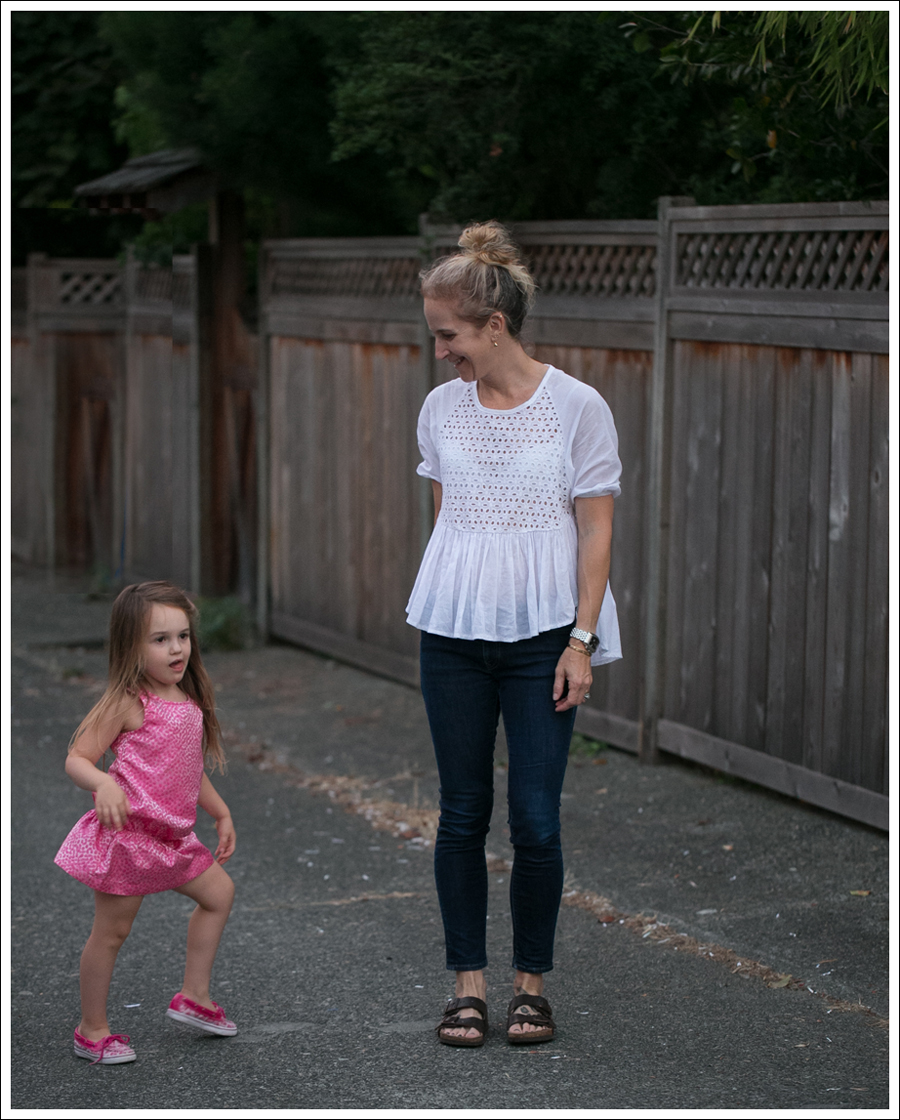 Blog White Eyelet Peplum Top Imogene and Willie Jesse Birkenstocks-2