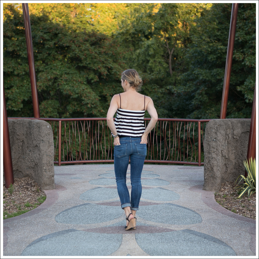 Blog Zara Striped Cami Citizens of Humanity Carlton Retro High Rise Born Wedge Sandals-4