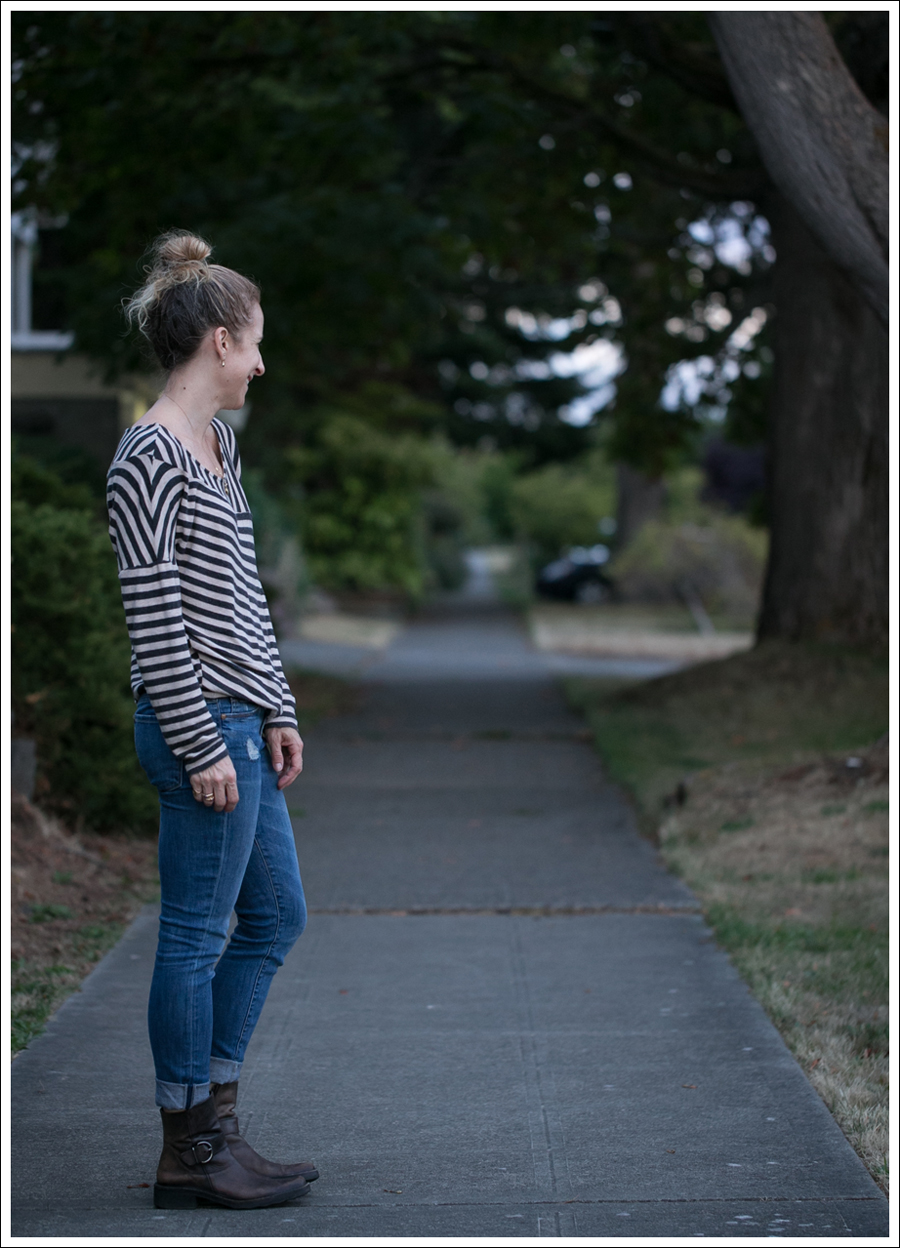 Blog Heather by Bourdeaux Striped Sweater Vince Destroyed Skinny Cafe Noire Booties-3