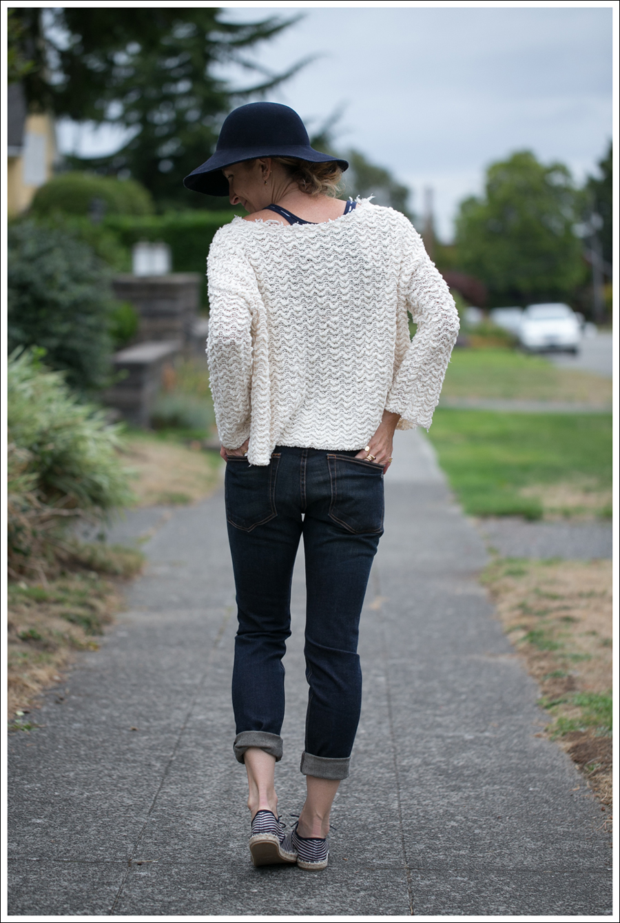 Blog Nordstrom Navy Wool Hat Free People Cropped Sweater Rag Bone The Dre Zara Striped Espadrilles-5