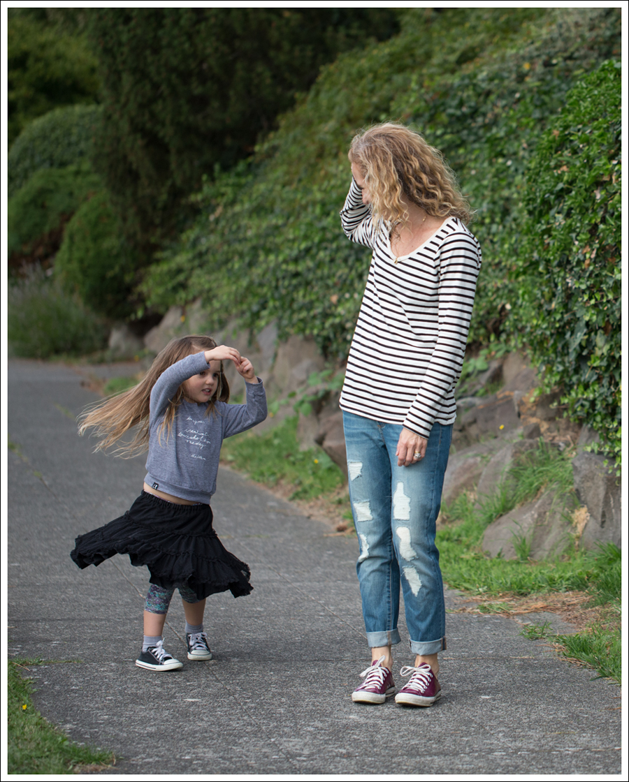 Blog Stylemint striped tee DL1961 Nolita Boyfriend Jeans Rockport Pink Leather Converse-1
