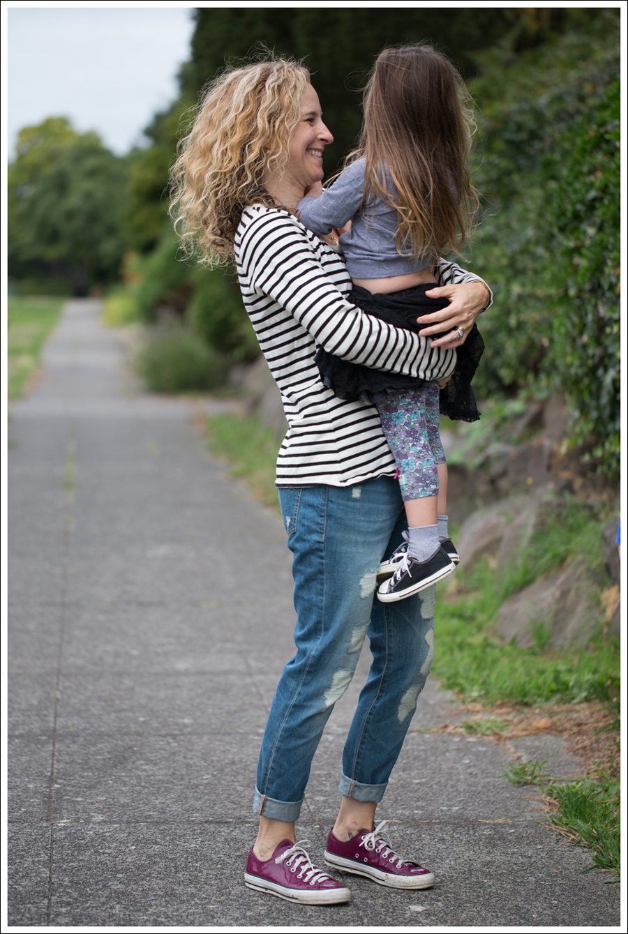 Blog Stylemint striped tee DL1961 Nolita Boyfriend Jeans Rockport Pink Leather Converse-5