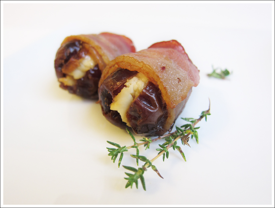 bacon wrapped dates with goat cheese (1)
