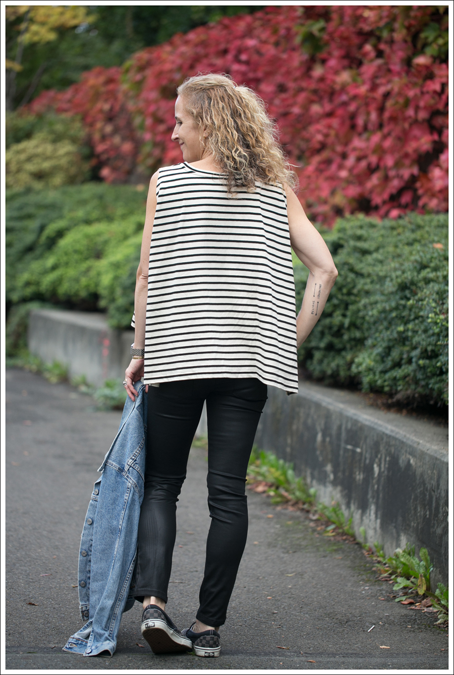 Blog Levis Jacket Free People Madness Stripe Muscle Tank DL1961 River Atlanta Checkered Vans-3