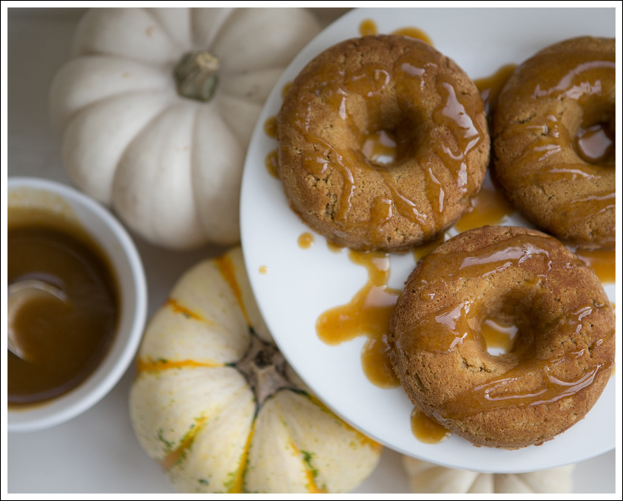 Blog Paleo Pumpkin Doughnuts with Maple Pumpkin Glaze Caramel Sauce-1