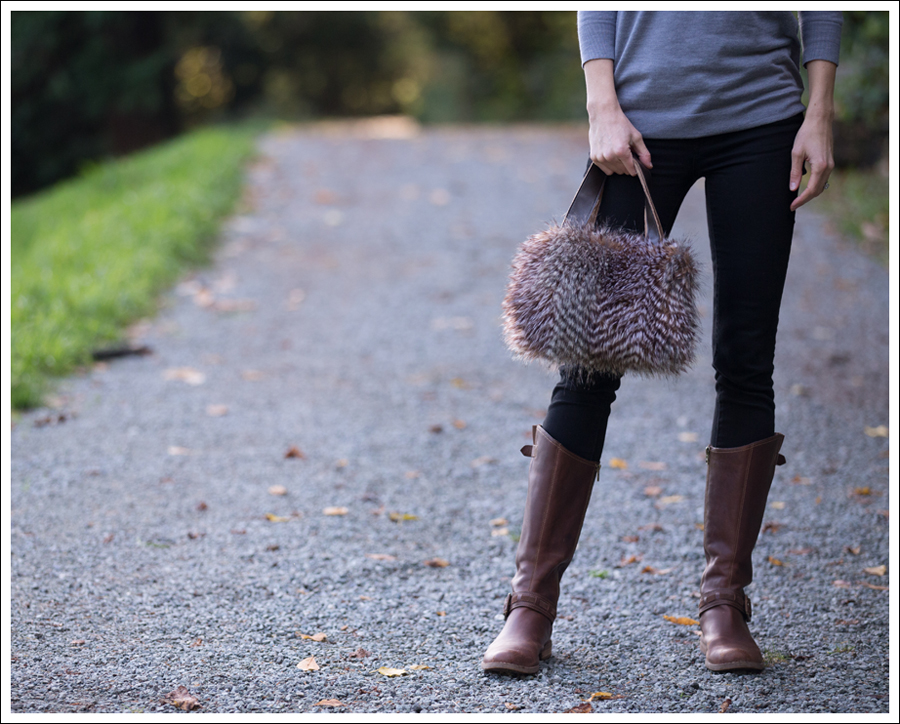 Blog DIY Faux Fur Leather Purse-1