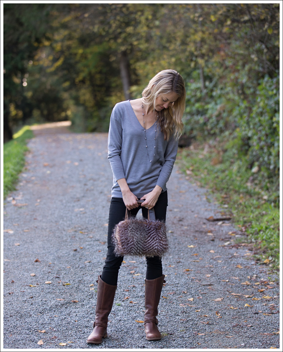 Blog DIY Faux Fur Leather Purse-3