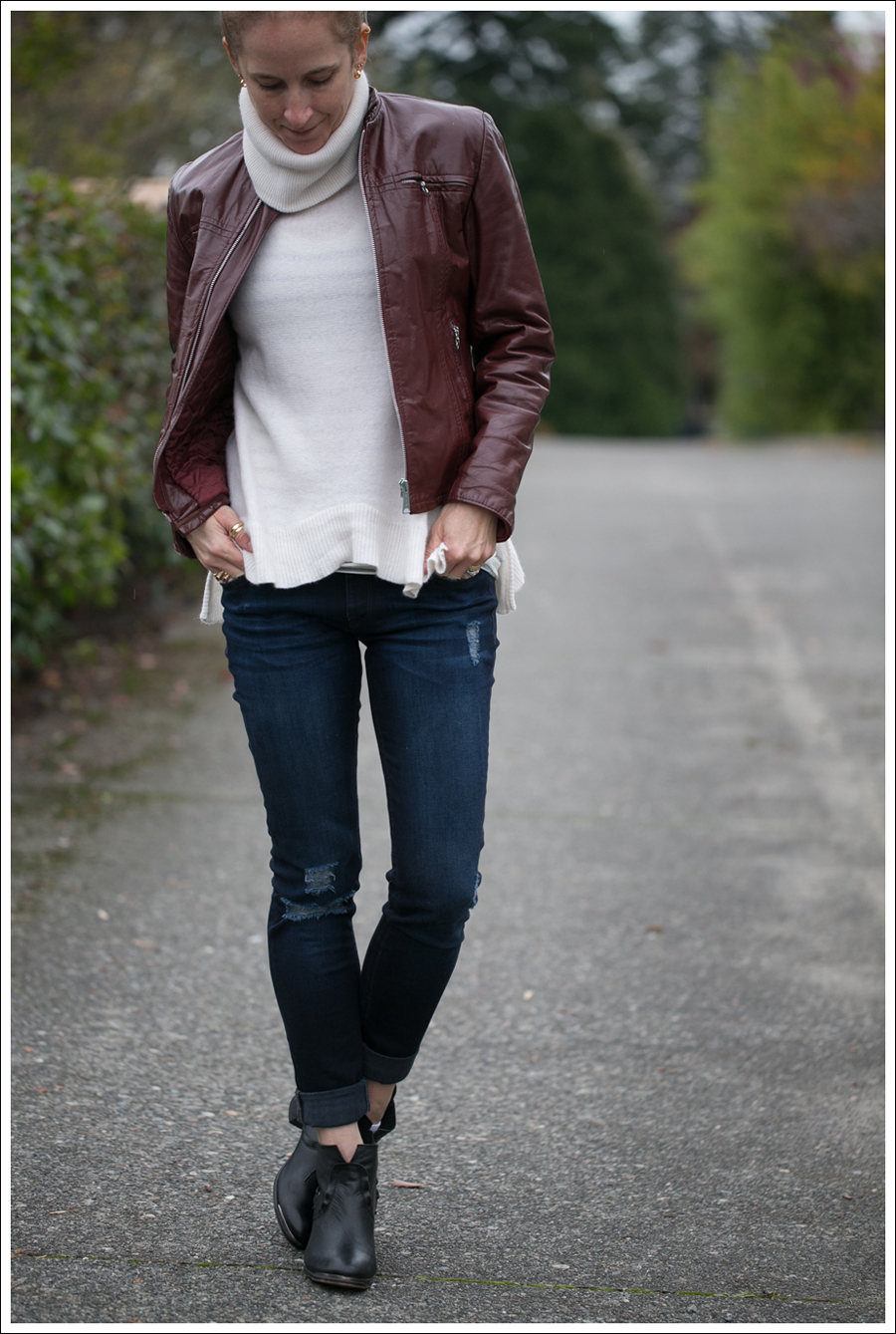 Blog Vintage Leather Jacket 360 Cashmere Turtleneck Sweater DL1961 Amanda Sevelle 67 Booties-2