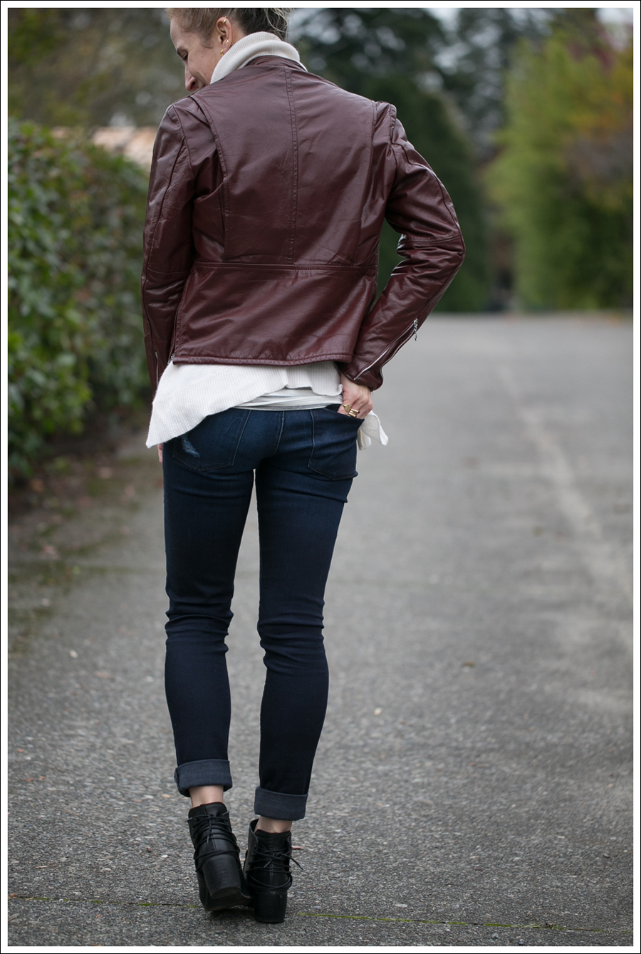 Blog Vintage Leather Jacket 360 Cashmere Turtleneck Sweater DL1961 Amanda Sevelle 67 Booties-4