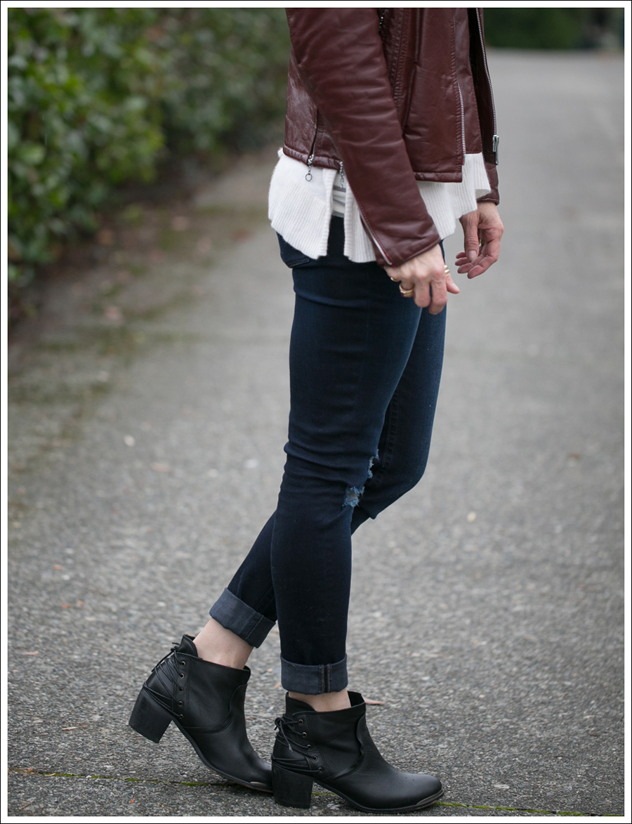 Blog Vintage Leather Jacket 360 Cashmere Turtleneck Sweater DL1961 Amanda Sevelle 67 Booties-5