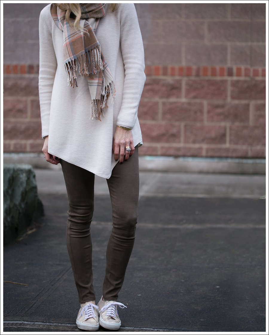 Blog Vintage Plaid Scarf Joie Tambrel Sweater Genentic Shya Suede Deep Olive Gold Superga-6