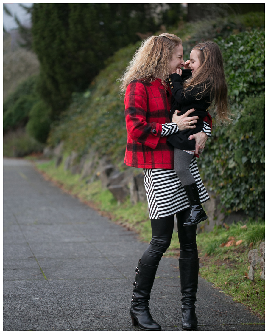 Blog Elliot Lauren Buffalo Plaid Silence Noise Striped Dress Frye Fiona 3 Strap Boots-5