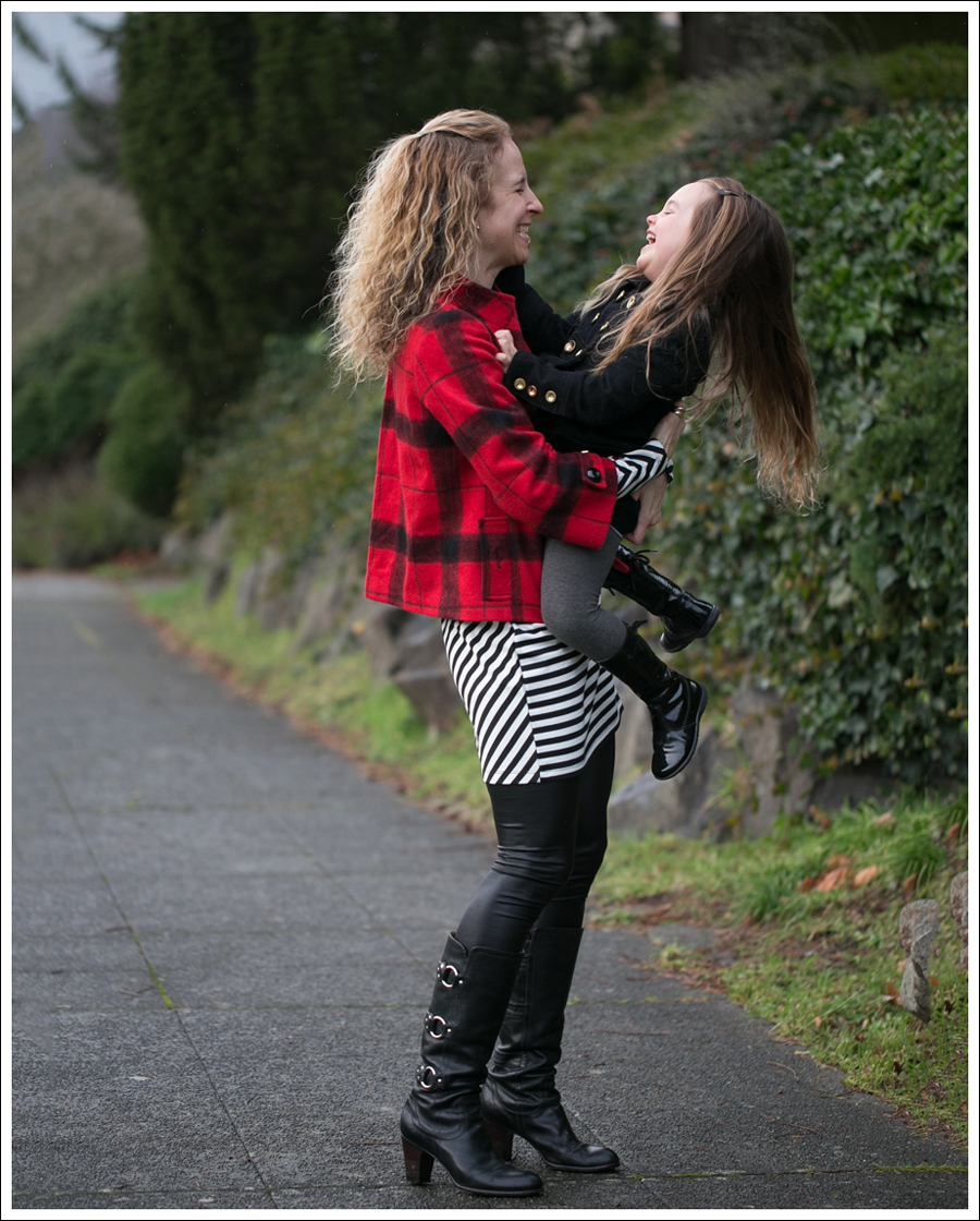 Blog Elliot Lauren Buffalo Plaid Silence Noise Striped Dress Frye Fiona 3 Strap Boots-6