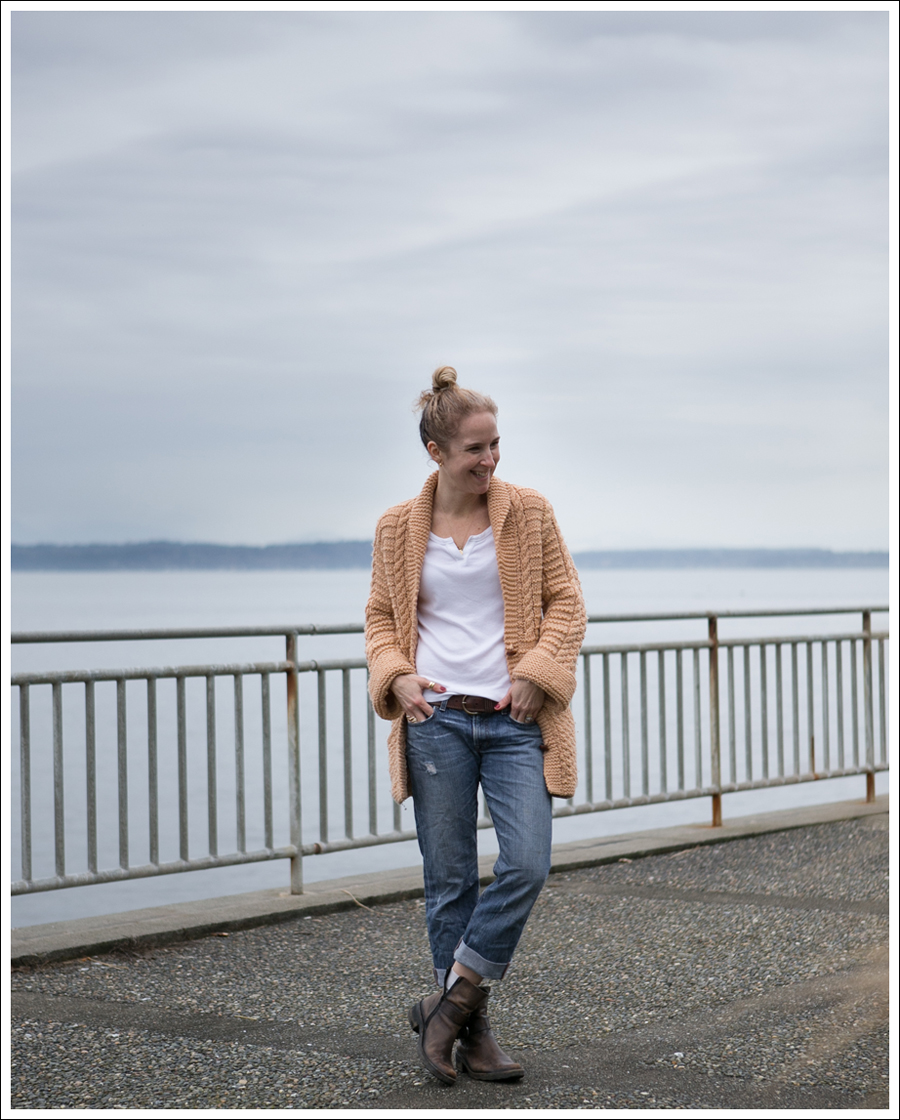Blog Vintage Handknit Cardigan J Brand Boyfriend Jeans Clyde Cafe Noire Booties-8