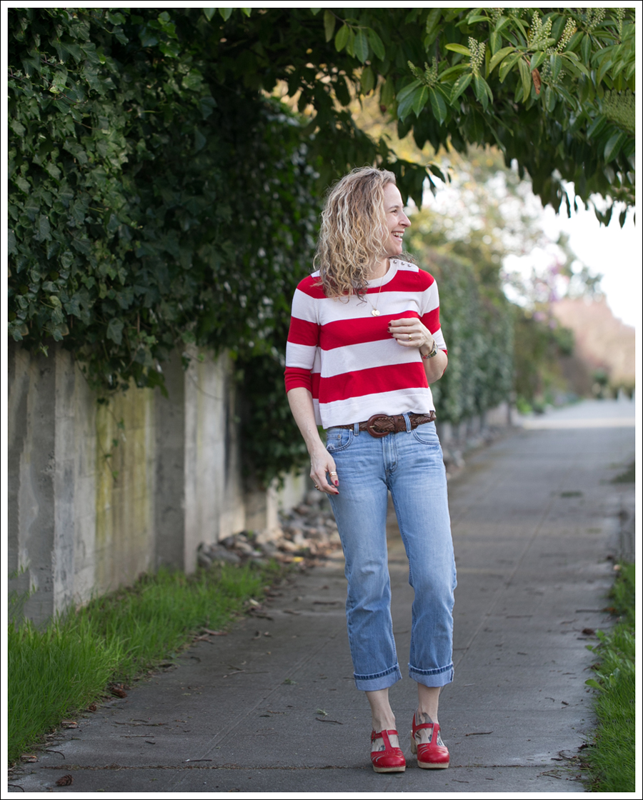 Blog Marley Striped Crop Sweater Levis 505 Sven Lacy Clogs-1