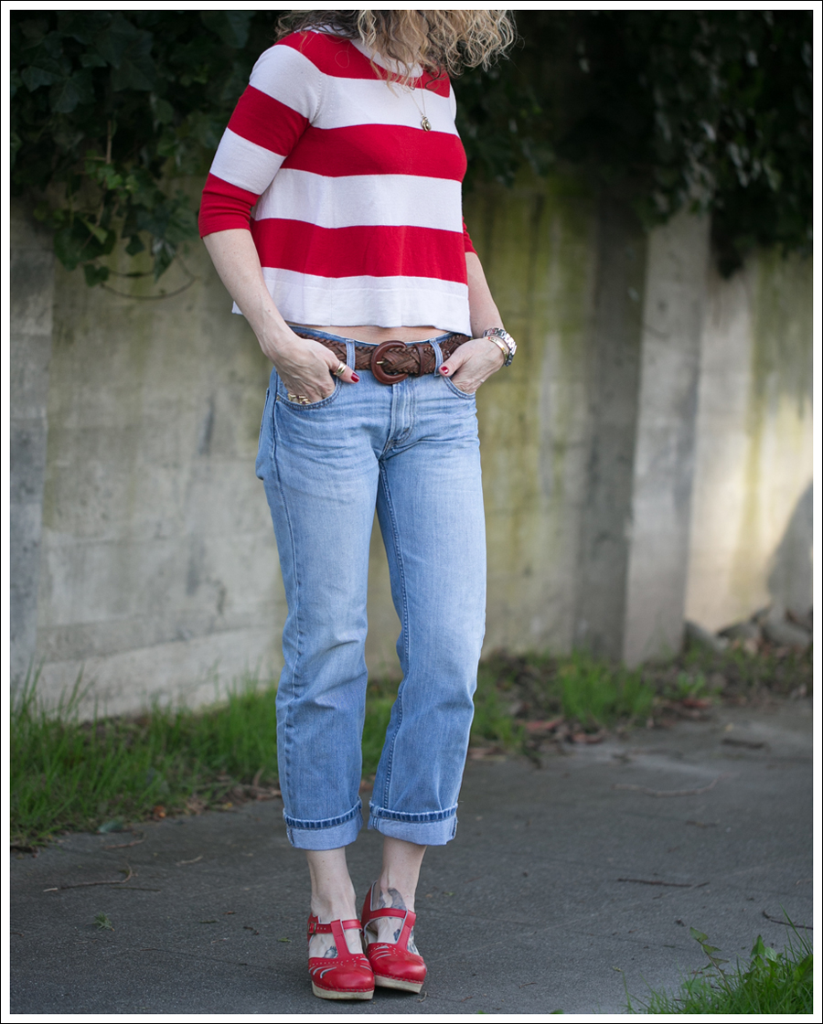 Blog Marley Striped Crop Sweater Levis 505 Sven Lacy Clogs-3