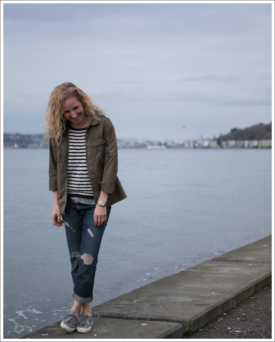 Blog Blank NYC Army Shirt StyleMint Striped Sweater Current Elliott Boyfriend Supergas-1