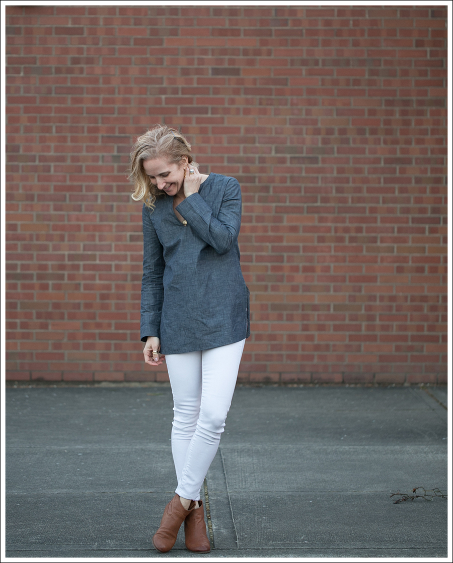 Blog J Crew Denim Tunic Genetic Denim White Shane Same Edelman Booties-1