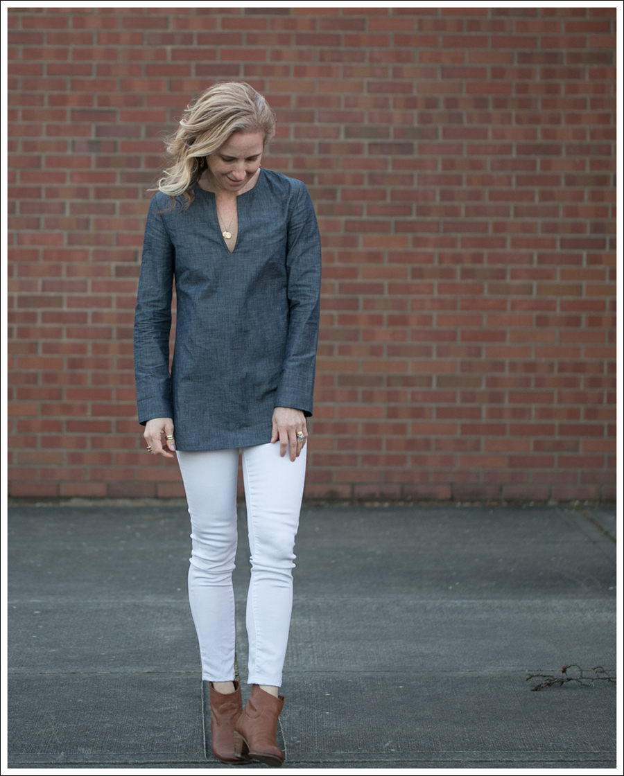 Blog J Crew Denim Tunic Genetic Denim White Shane Same Edelman Booties-3