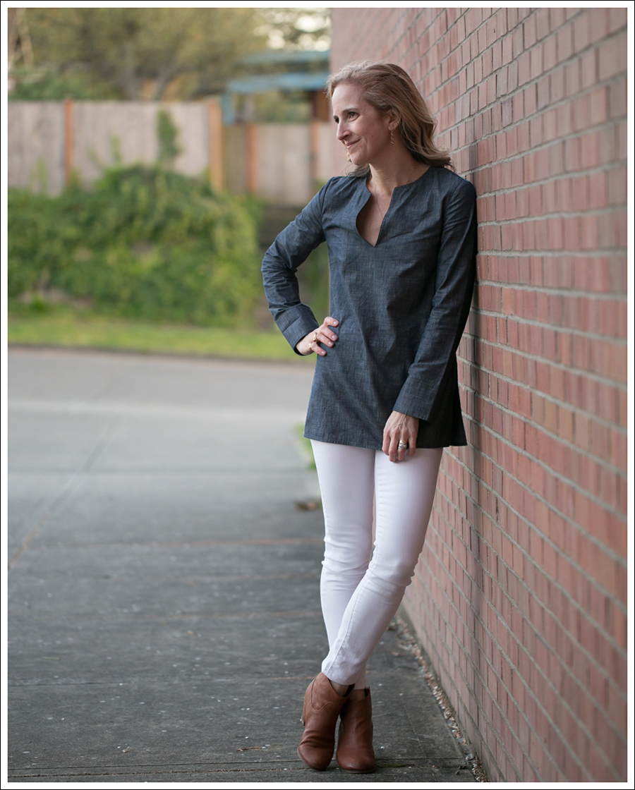 Blog J Crew Denim Tunic Genetic Denim White Shane Same Edelman Booties-4