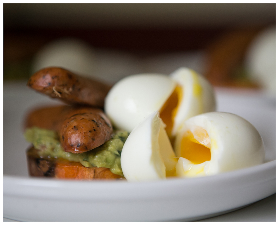 Blog Sweet Potato Guacamole Chicken Sausage Soft Boiled Egg Whole30 Paleo Gluten Free-2