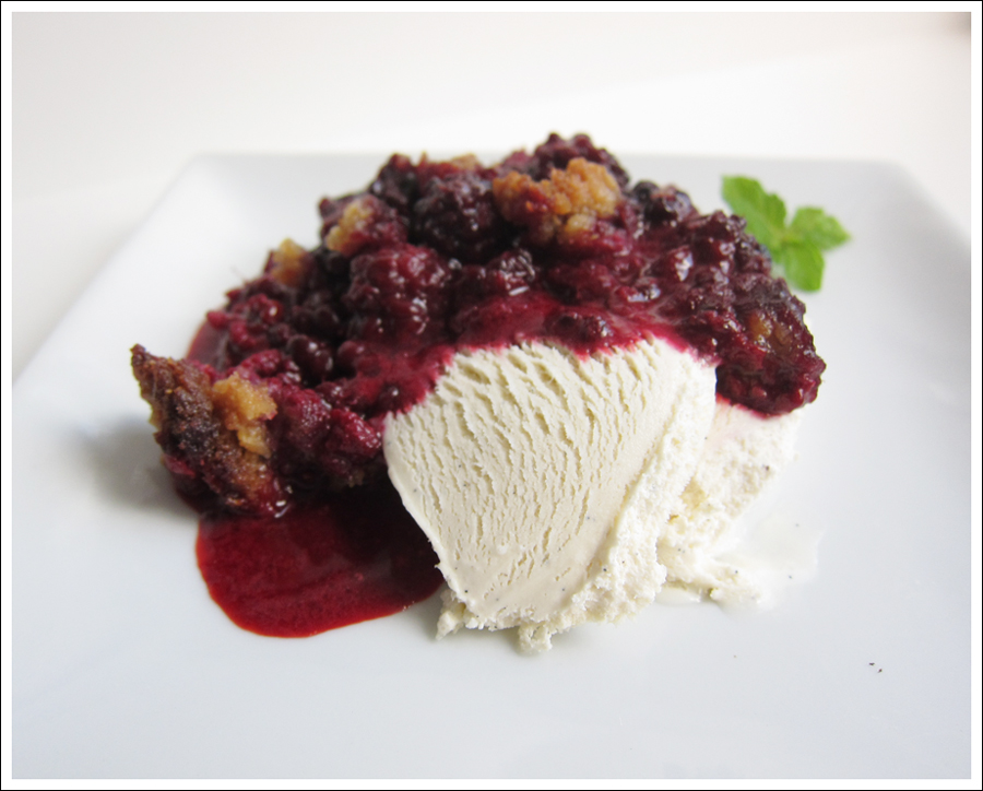 Blackberry paleo crumble 2016 with vanilla icecream for blog