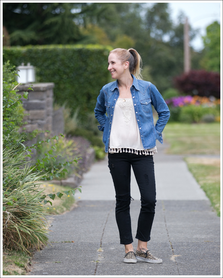 Blog Gap Denim Shirt Ooberswank Cami Goldsign Frontier Leopard Vans-1