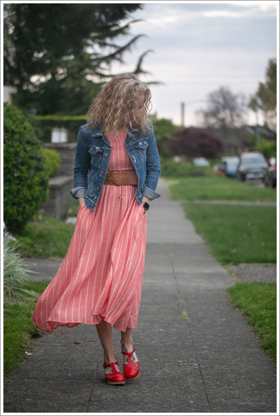 Blog 1 3x1 Denim Jacket Free People Chambray Butterflies Midi Dress Sven Mary Jane Clogs-48