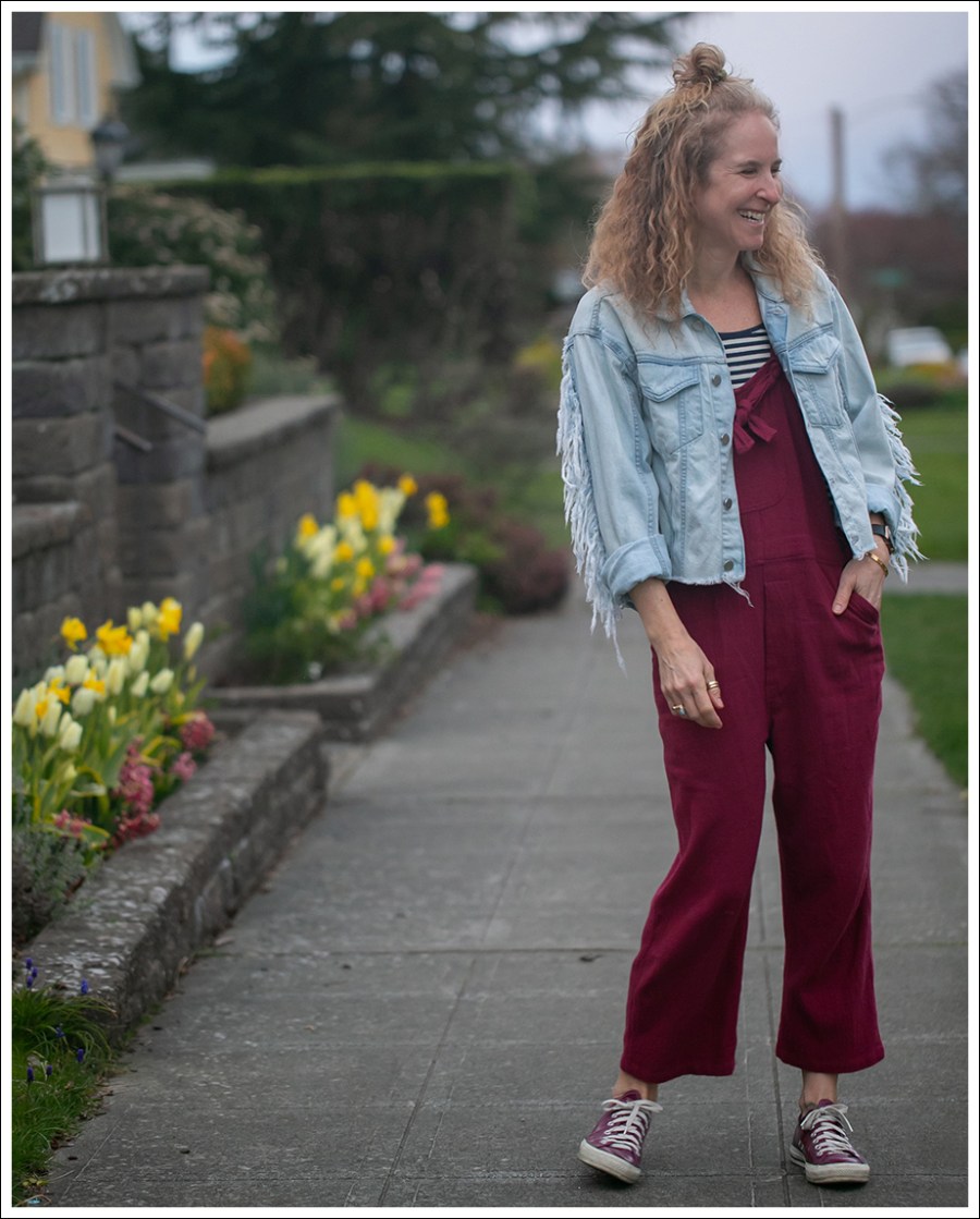 Blog 1 DL1961 Annie Cropped Fringe Denim Jacket The Great Cropped Overalls Converse All Stars-24c