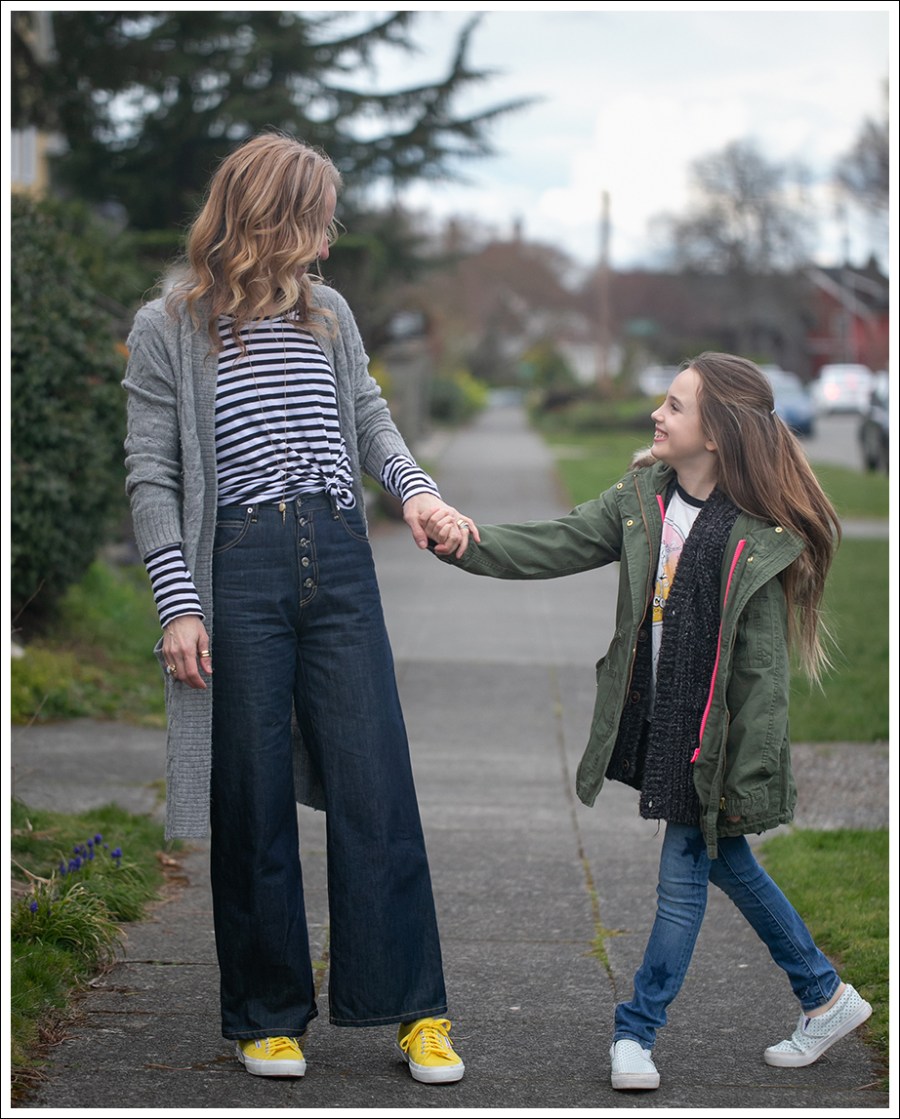 Blog 1 Splendid Cashmere Duster LNA Stroped Top Eve Denim Charlotte Yellow Superga-17c