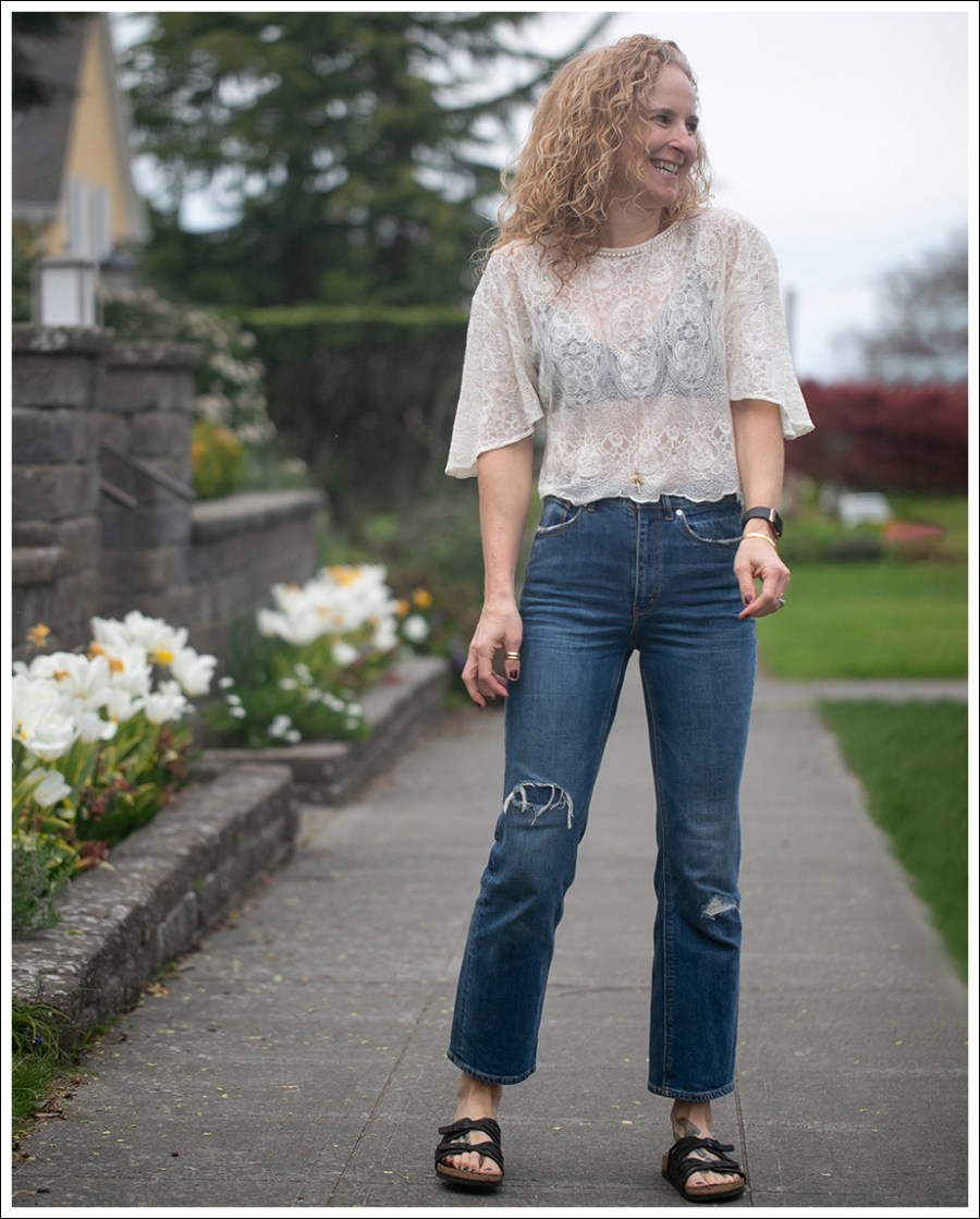 Blog 1 Zara Lace Top La Vie Rebecca Taylor High Waist Jeans Birkenstock Granada-69